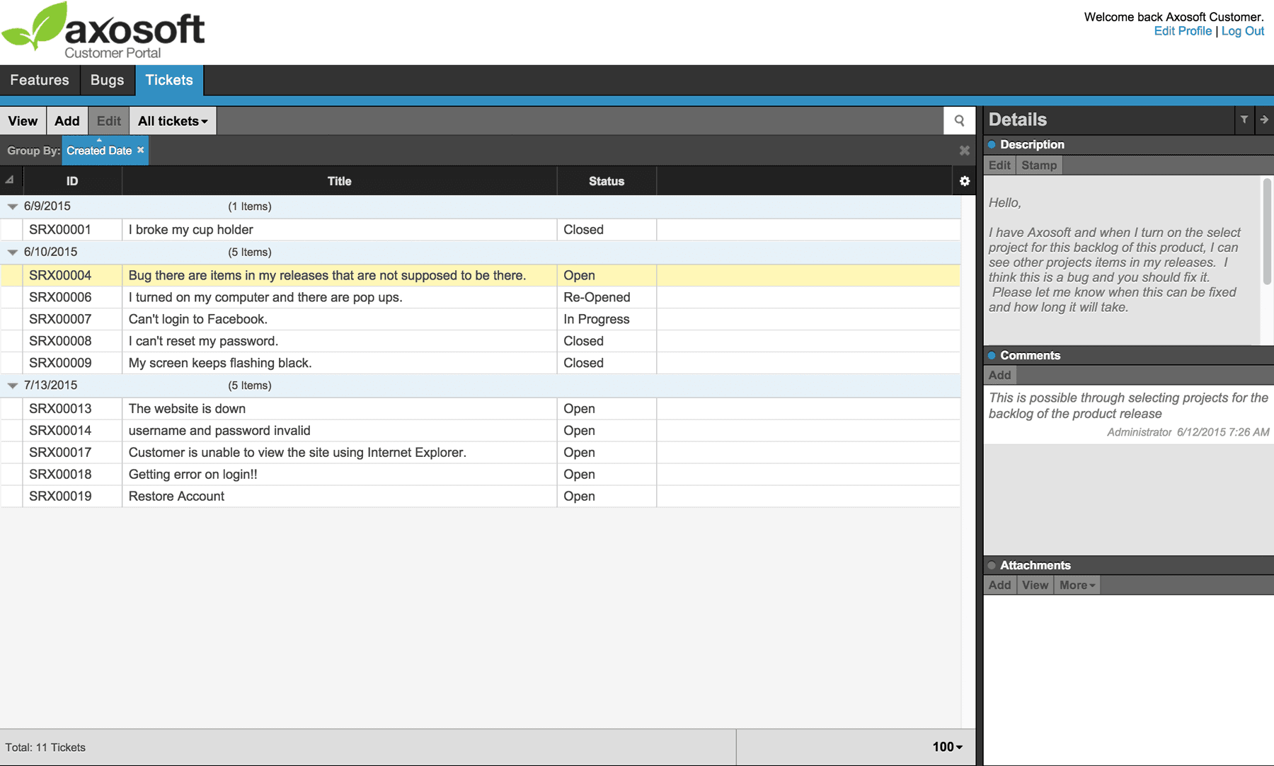 Help Desk - Customer Portal Axosoft